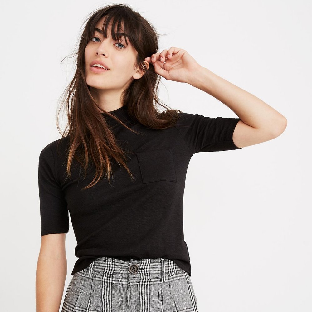 Madewell Mockneck Shirttail Tee